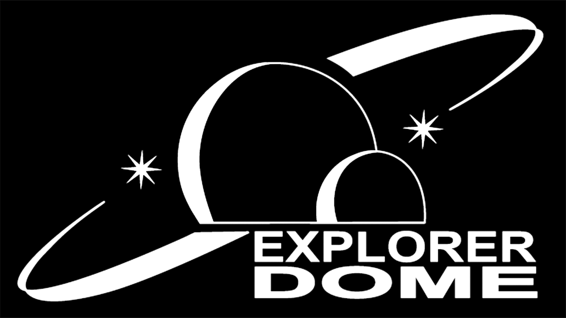 Explorer Dome logo, white on black