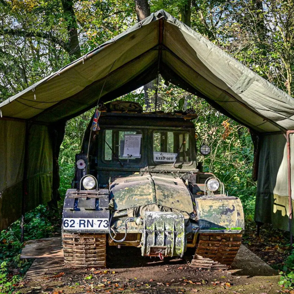 Army vehicle on adventure