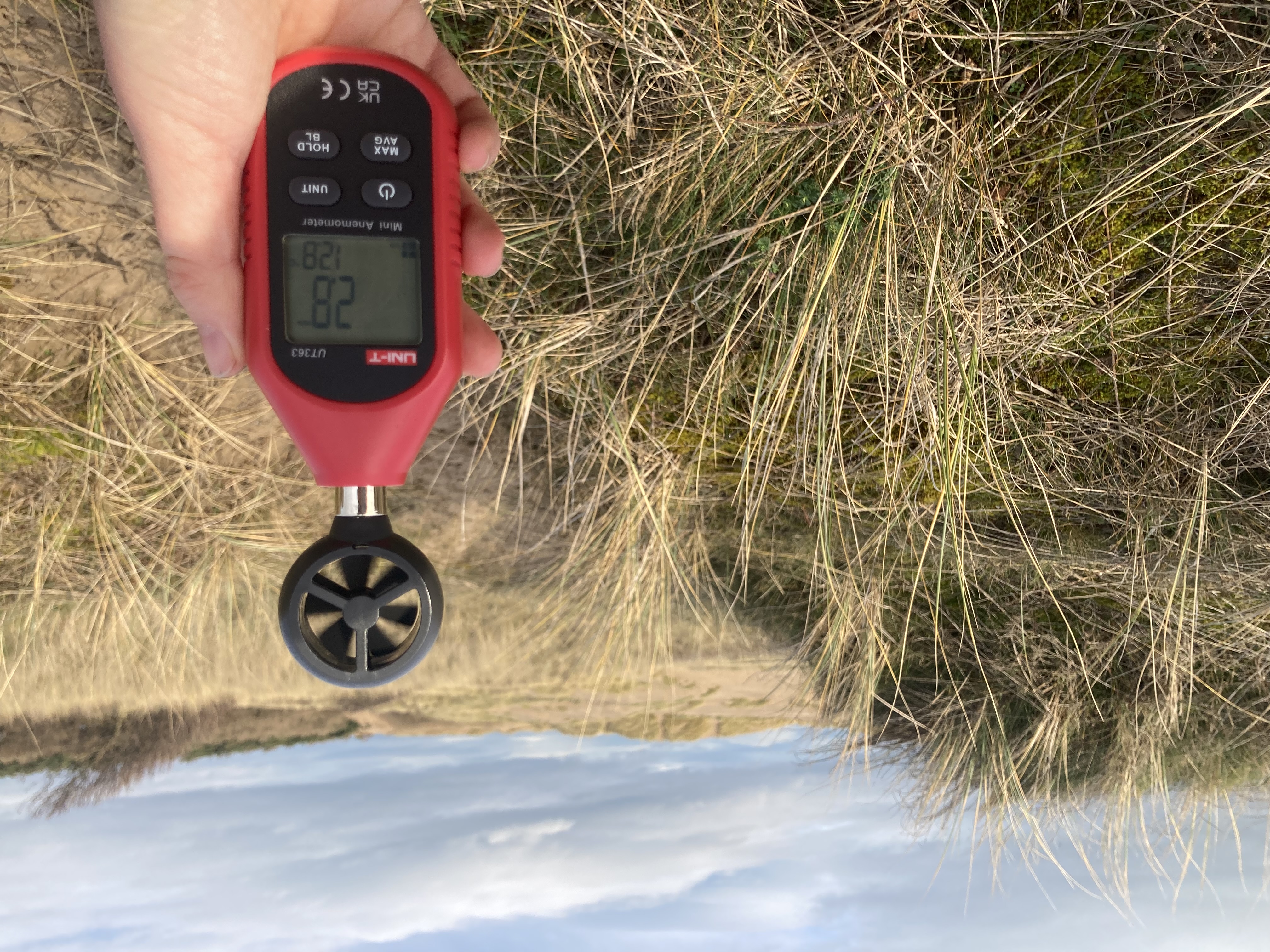 Measuring wind speed with an anemometer