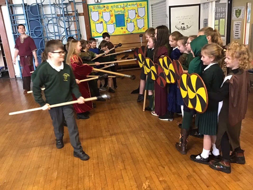 Children in battle formation