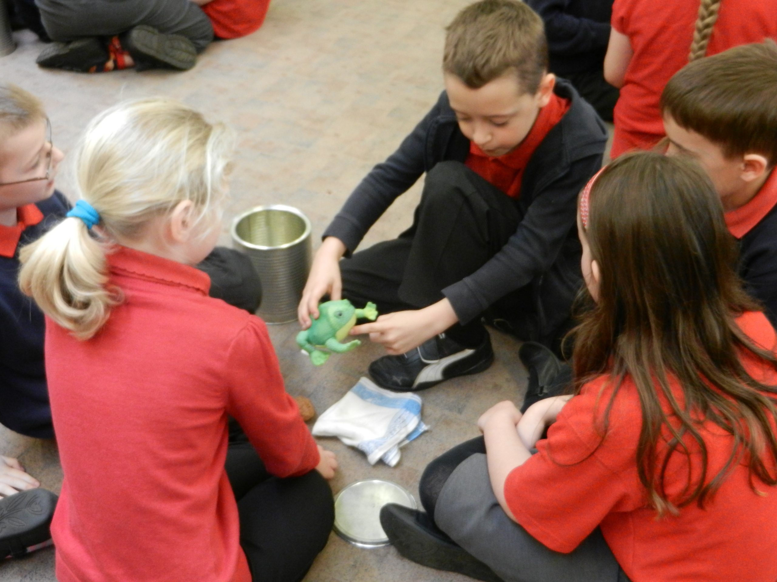 Children with animal prop