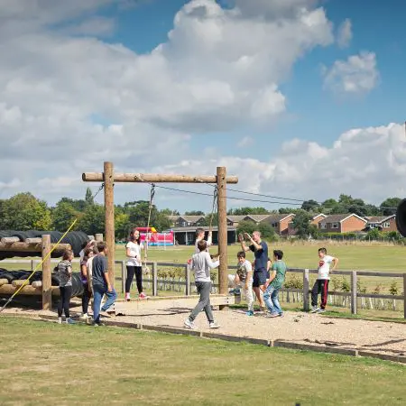 Children climbing ropes
