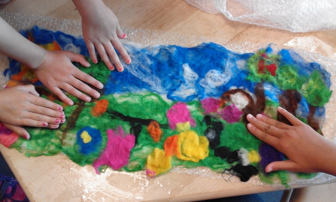 Children with colourful art
