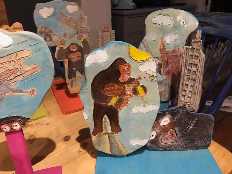 3D Craft storyboard with various characters