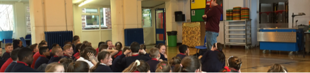 Storytelling assembly at school