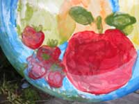 Plate with colourful food art work