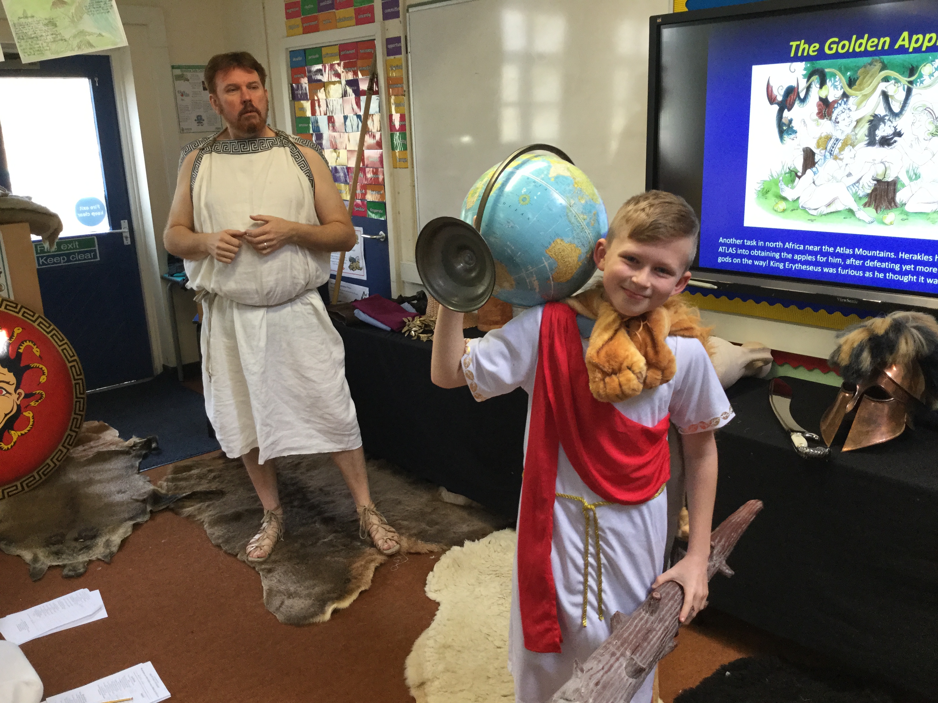 Hercules lifts the world from Atlas
