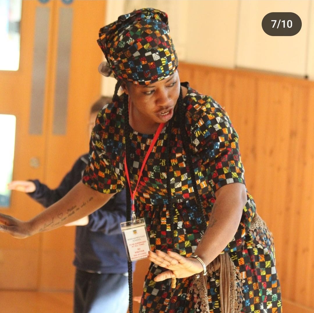 Woman performing african dancing