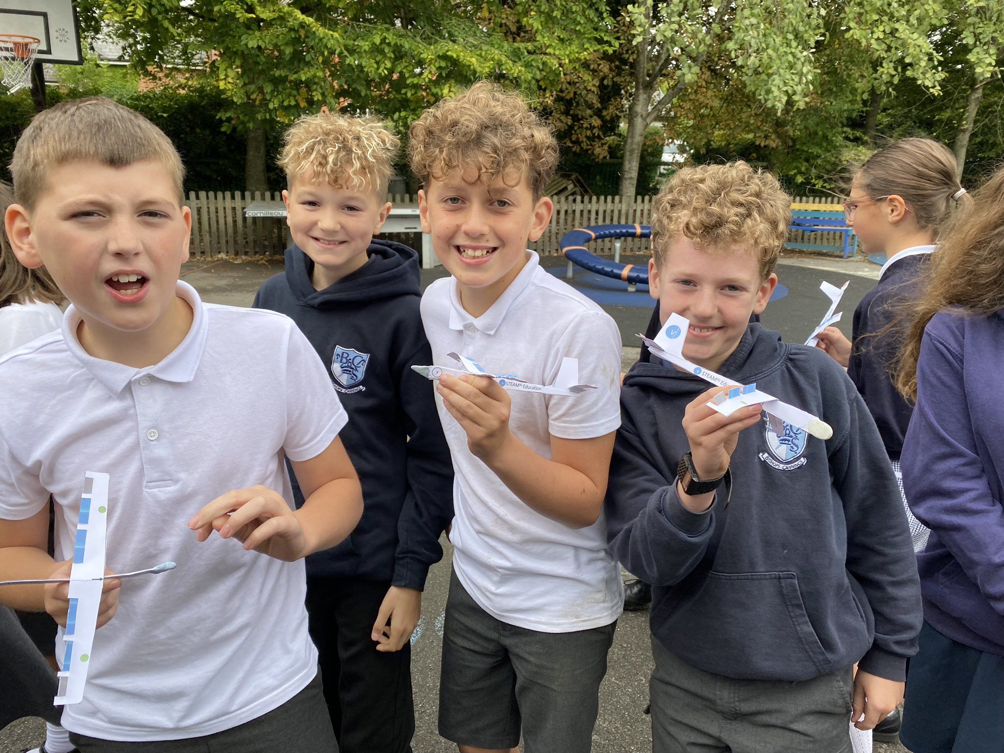 Children with Aircraft Gliders