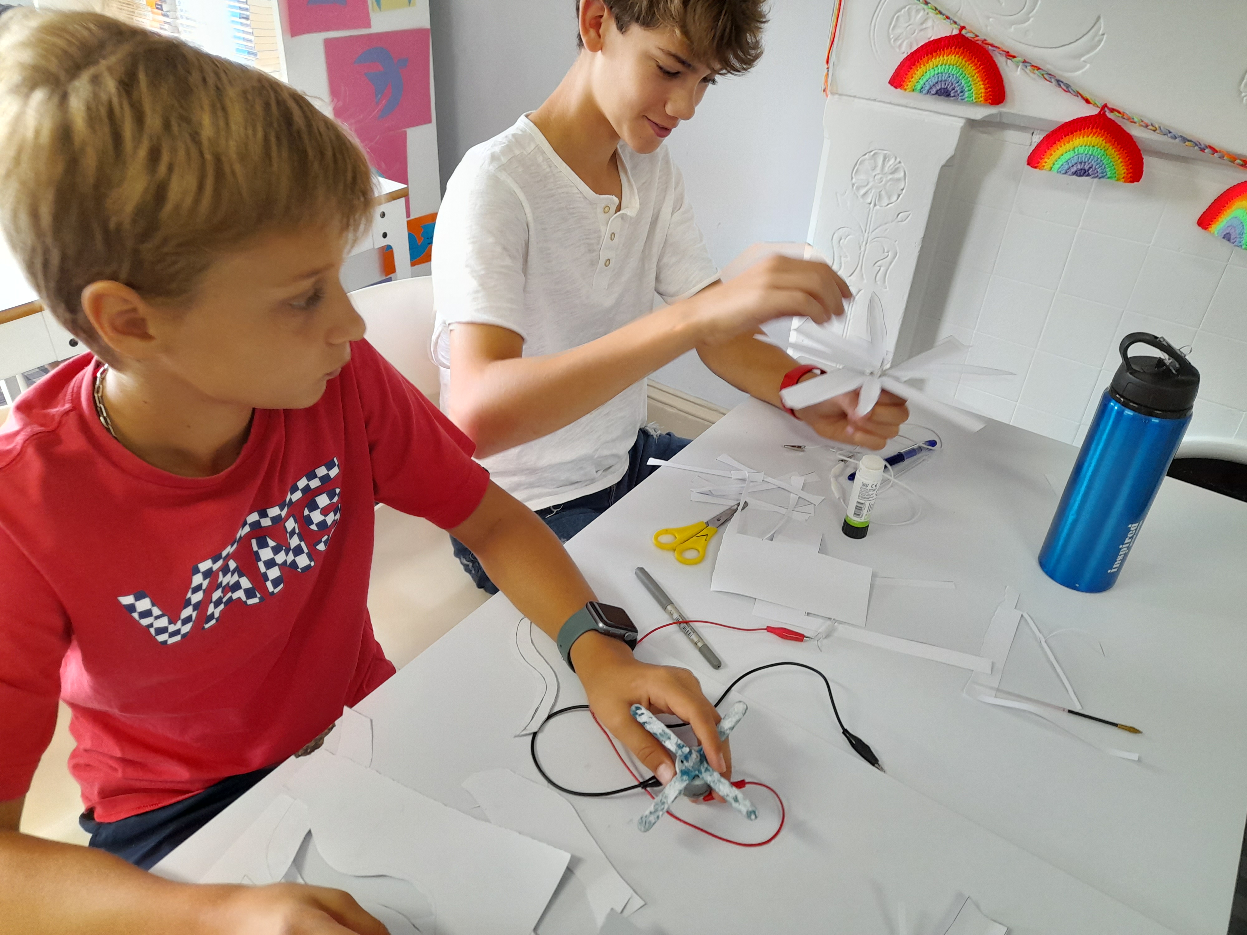 Boys Crafting Windmills