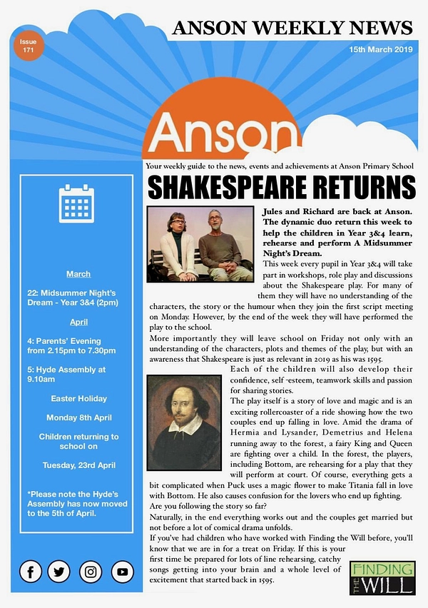 Headlines at Anson Primary School, London