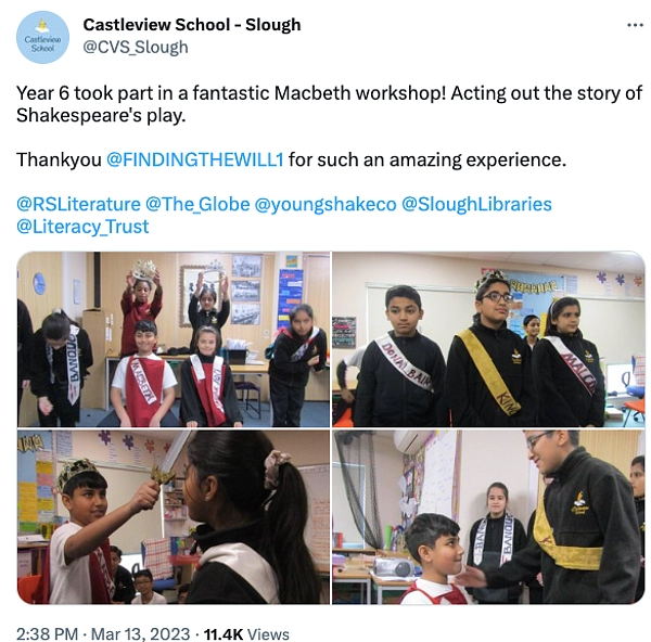 Castleview Primary, Slough - Macbeth Workshop