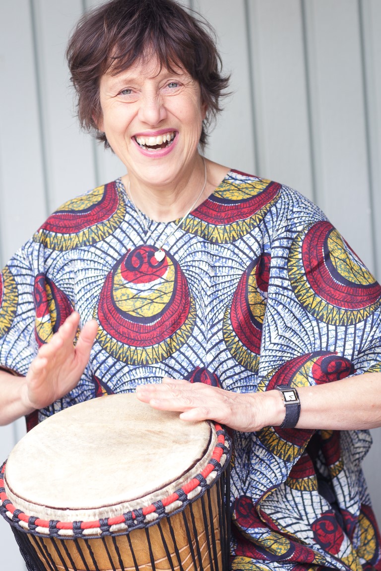 FabDrumming on a djembe drum