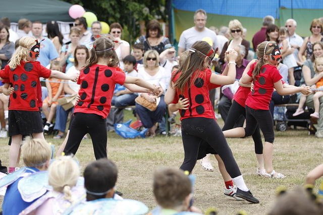 Primary school children dancing