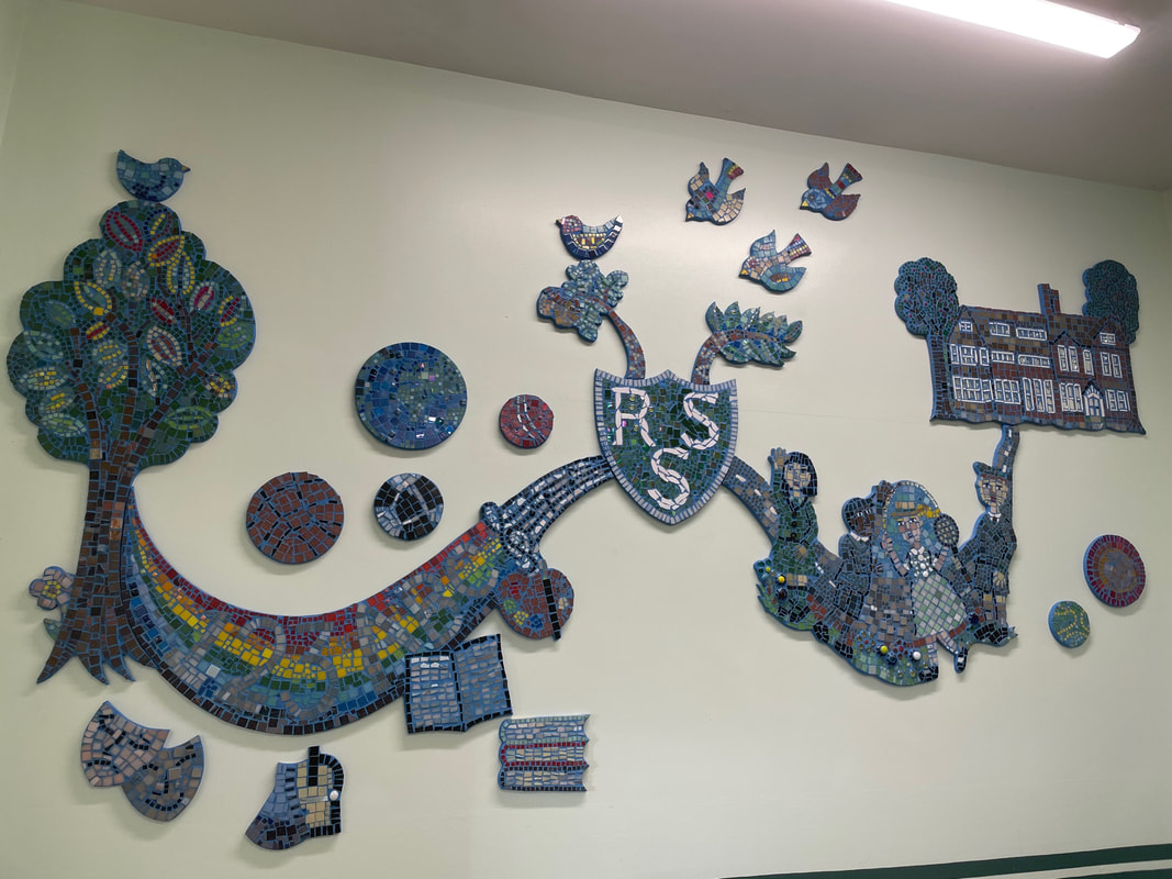 Wall mounted art work at school
