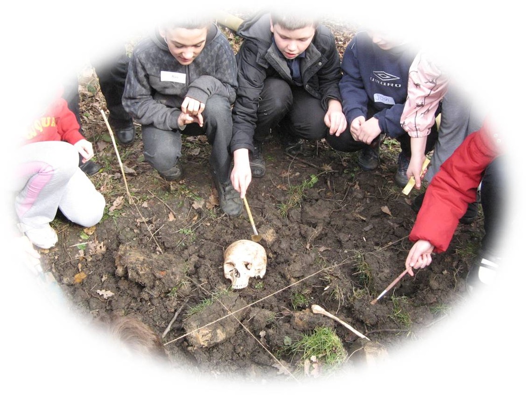 Children doing outdoor science