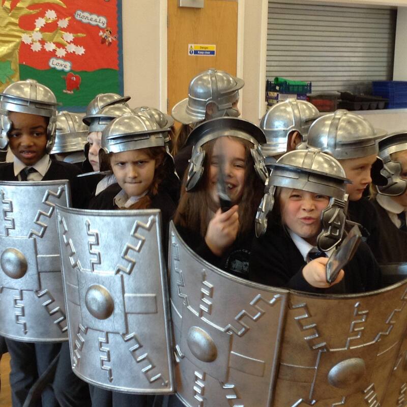Children in roman formation