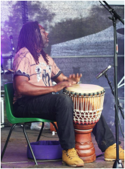 Musician drumming