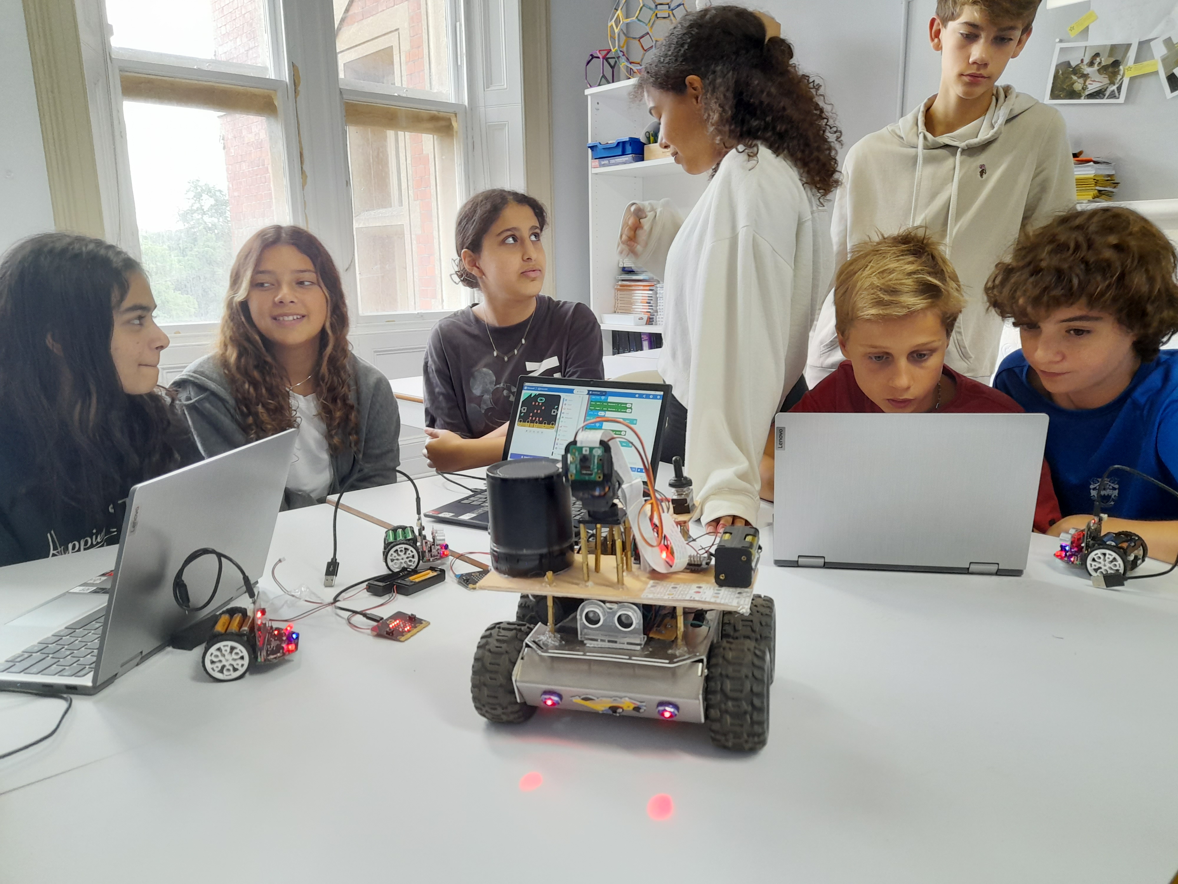 Children programming robots